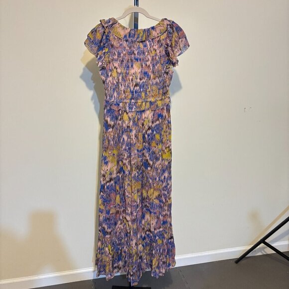 Cleobella Helene Azucar Print Ruffle Flutter Sleeve Smocked Maxi Dress - Picture 14 of 14